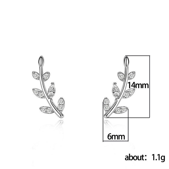Wholesale Copper Leaf Ear Studs Mori Style For Women