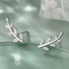 Wholesale Copper Leaf Ear Studs Mori Style For Women
