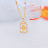 Wholesale Copper Leaf Pendant Necklace Electroplating Design For Women