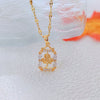 Wholesale Copper Leaf Pendant Necklace Electroplating Design For Women