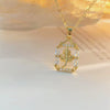 Wholesale Copper Leaf Pendant Necklace Electroplating Design For Women
