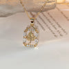Wholesale Copper Leaf Pendant Necklace Electroplating Design For Women