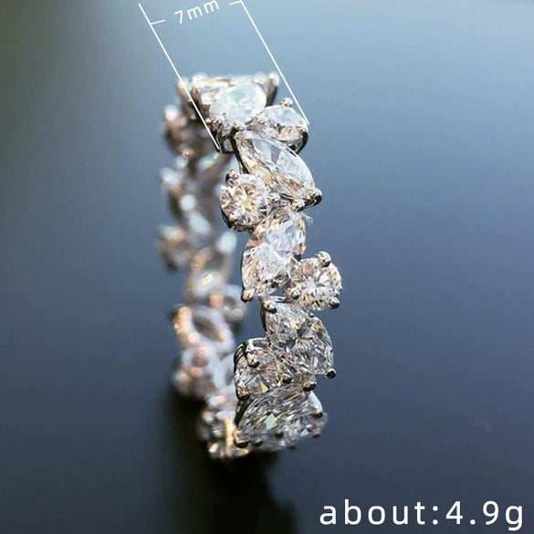 Wholesale Copper Leafshaped Zircon Women's Ring Fashion Style