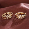 Wholesale Copper Leaves Olive Branch Micro Inlaid Zircon Women's Pastoral Style Earrings