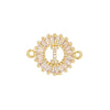 Wholesale Copper Letter Bracelet With Inlaid Zircon And Electroplated Real Gold Flower Accessories