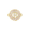 Wholesale Copper Letter Bracelet With Inlaid Zircon And Electroplated Real Gold Flower Accessories