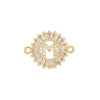Wholesale Copper Letter Bracelet With Inlaid Zircon And Electroplated Real Gold Flower Accessories