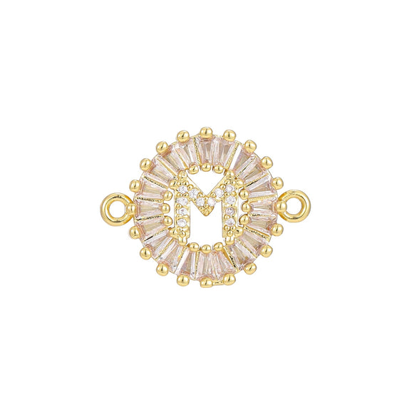 Wholesale Copper Letter Bracelet With Inlaid Zircon And Electroplated Real Gold Flower Accessories
