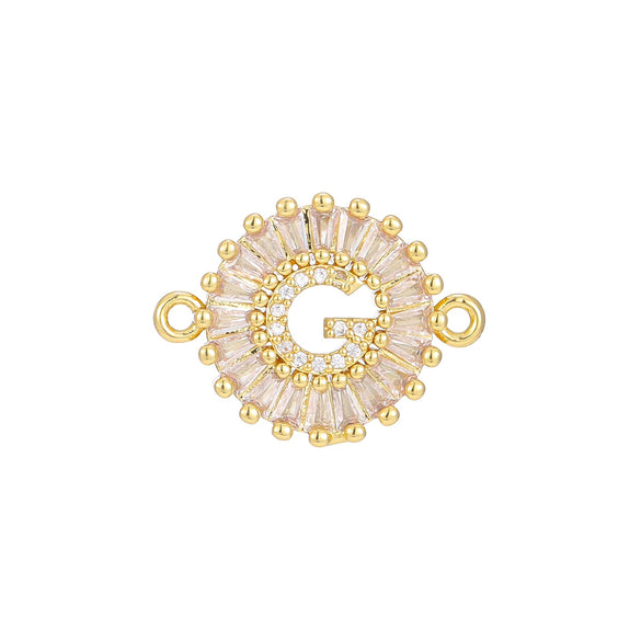 Wholesale Copper Letter Bracelet With Inlaid Zircon And Electroplated Real Gold Flower Accessories