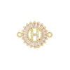 Wholesale Copper Letter Bracelet With Inlaid Zircon And Electroplated Real Gold Flower Accessories