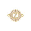 Wholesale Copper Letter Bracelet With Inlaid Zircon And Electroplated Real Gold Flower Accessories