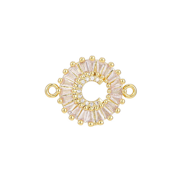 Wholesale Copper Letter Bracelet With Inlaid Zircon And Electroplated Real Gold Flower Accessories