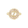 Wholesale Copper Letter Bracelet With Inlaid Zircon And Electroplated Real Gold Flower Accessories