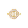 Wholesale Copper Letter Bracelet With Inlaid Zircon And Electroplated Real Gold Flower Accessories