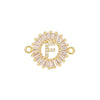 Wholesale Copper Letter Bracelet With Inlaid Zircon And Electroplated Real Gold Flower Accessories
