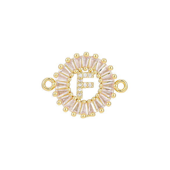 Wholesale Copper Letter Bracelet With Inlaid Zircon And Electroplated Real Gold Flower Accessories