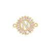 Wholesale Copper Letter Bracelet With Inlaid Zircon And Electroplated Real Gold Flower Accessories