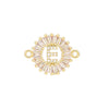 Wholesale Copper Letter Bracelet With Inlaid Zircon And Electroplated Real Gold Flower Accessories