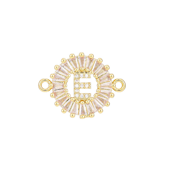 Wholesale Copper Letter Bracelet With Inlaid Zircon And Electroplated Real Gold Flower Accessories