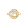 Wholesale Copper Letter Bracelet With Inlaid Zircon And Electroplated Real Gold Flower Accessories