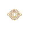 Wholesale Copper Letter Bracelet With Inlaid Zircon And Electroplated Real Gold Flower Accessories