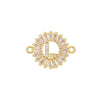 Wholesale Copper Letter Bracelet With Inlaid Zircon And Electroplated Real Gold Flower Accessories