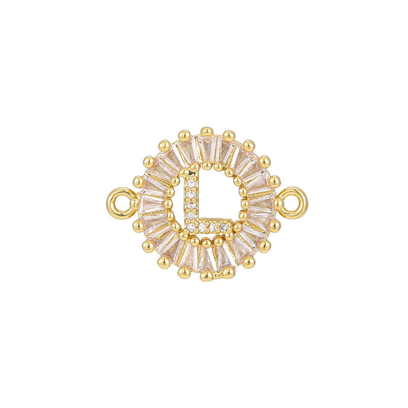 Wholesale Copper Letter Bracelet With Inlaid Zircon And Electroplated Real Gold Flower Accessories