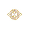 Wholesale Copper Letter Bracelet With Inlaid Zircon And Electroplated Real Gold Flower Accessories