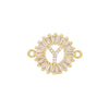Wholesale Copper Letter Bracelet With Inlaid Zircon And Electroplated Real Gold Flower Accessories