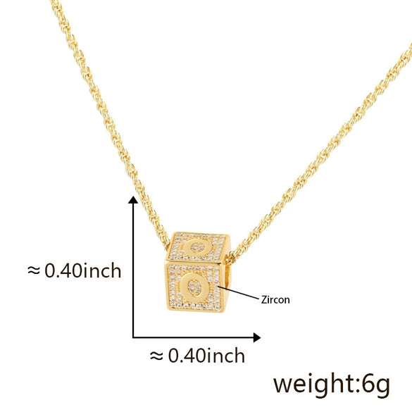 Wholesale Copper Letter Necklace Pendant Electroplated Inlaid Zircon For Girls