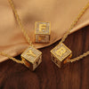 Wholesale Copper Letter Necklace Pendant Electroplated Inlaid Zircon For Girls