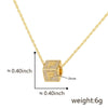 Wholesale Copper Letter Necklace Pendant Electroplated Inlaid Zircon For Girls