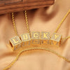 Wholesale Copper Letter Necklace Pendant Electroplated Inlaid Zircon For Girls