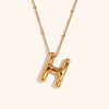 Wholesale Copper Letter Pendant Necklace With Bamboo Chain And Electroplating Treatment