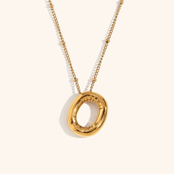 Wholesale Copper Letter Pendant Necklace With Bamboo Chain And Electroplating Treatment