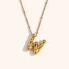 Wholesale Copper Letter Pendant Necklace With Bamboo Chain And Electroplating Treatment