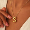 Wholesale Copper Letter Pendant Necklace With Bamboo Chain And Electroplating Treatment