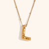 Wholesale Copper Letter Pendant Necklace With Bamboo Chain And Electroplating Treatment