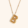 Wholesale Copper Letter Pendant Necklace With Bamboo Chain And Electroplating Treatment