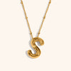 Wholesale Copper Letter Pendant Necklace With Bamboo Chain And Electroplating Treatment