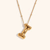 Wholesale Copper Letter Pendant Necklace With Bamboo Chain And Electroplating Treatment