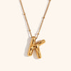 Wholesale Copper Letter Pendant Necklace With Bamboo Chain And Electroplating Treatment