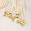 Wholesale Copper Letter Pendant Necklace With Smooth Color And Zircon Inlay Hip Hop Style Creative And Personalized