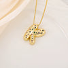 Wholesale Copper Letter Pendant Necklace With Smooth Color And Zircon Inlay Hip Hop Style Creative And Personalized