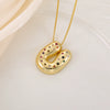 Wholesale Copper Letter Pendant Necklace With Smooth Color And Zircon Inlay Hip Hop Style Creative And Personalized