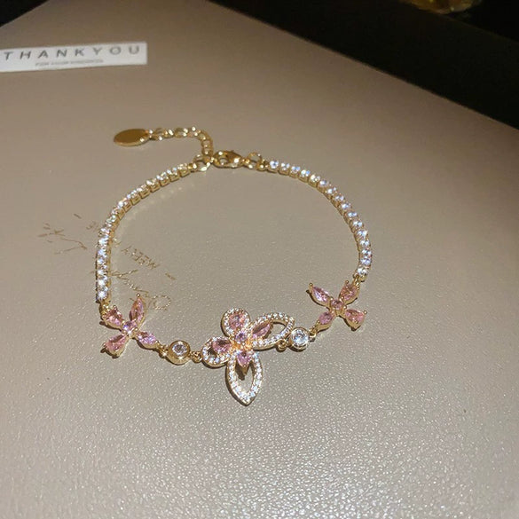 Wholesale Copper Letter Zirconia Inlayed Fashion Exquisite Cold Style Light Luxury High End Feeling Temperament Women's Bracelet