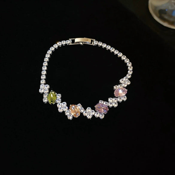 Wholesale Copper Letter Zirconia Inlayed Fashion Exquisite Cold Style Light Luxury High End Feeling Temperament Women's Bracelet
