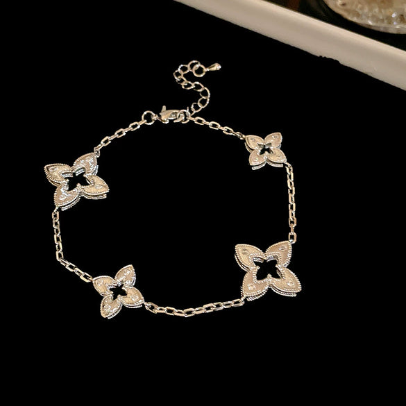 Wholesale Copper Letter Zirconia Inlayed Fashion Exquisite Cold Style Light Luxury High End Feeling Temperament Women's Bracelet