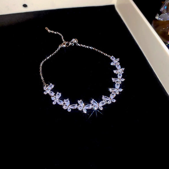 Wholesale Copper Letter Zirconia Inlayed Fashion Exquisite Cold Style Light Luxury High End Feeling Temperament Women's Bracelet