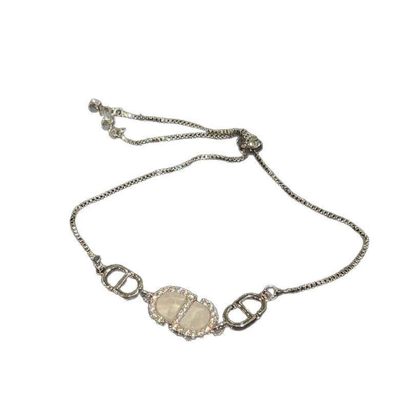 Wholesale Copper Letter Zirconia Inlayed Fashion Exquisite Cold Style Light Luxury High End Feeling Temperament Women's Bracelet